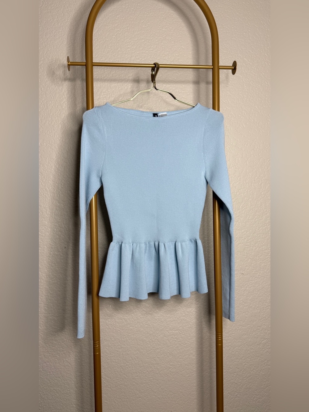 H&M Light Blue Peplum top